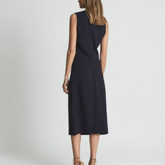 REISS. The Classic Navy Gianna dress. Midi, sleeveless, comfort stretch. NWOT - Picture 8 of 8